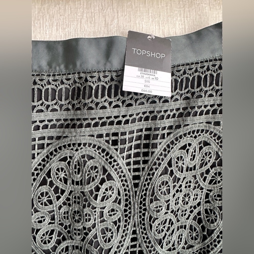 Topshop Green Lace Pencil Skirt - Picture 5 of 8